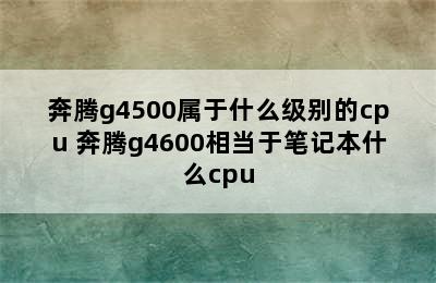 奔腾g4500属于什么级别的cpu 奔腾g4600相当于笔记本什么cpu